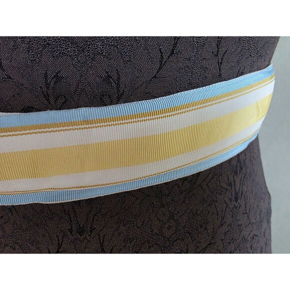 Punch Striped Fabric D-Ring Belt In Blue & Yellow - Picture 3 of 8